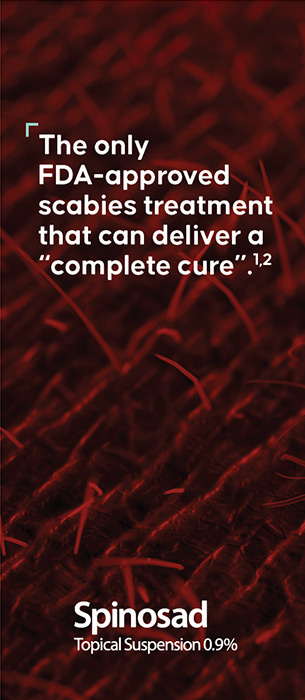 Brochure cover for Spinosad Topical Suspension 0.9% scabies treatment